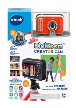 // VTECH KIDIZOOM CREATOR CAM - APPAREIL PHOTO HAUTE DÉFINITION POUR ENFANTS, ÉCRAN VERT INCLUS, CAMÉRA À SELFIE À RABATTRE, BÂTON/TRÉPIED À SELFIE, MINUTEUR AUTOMATIQUE